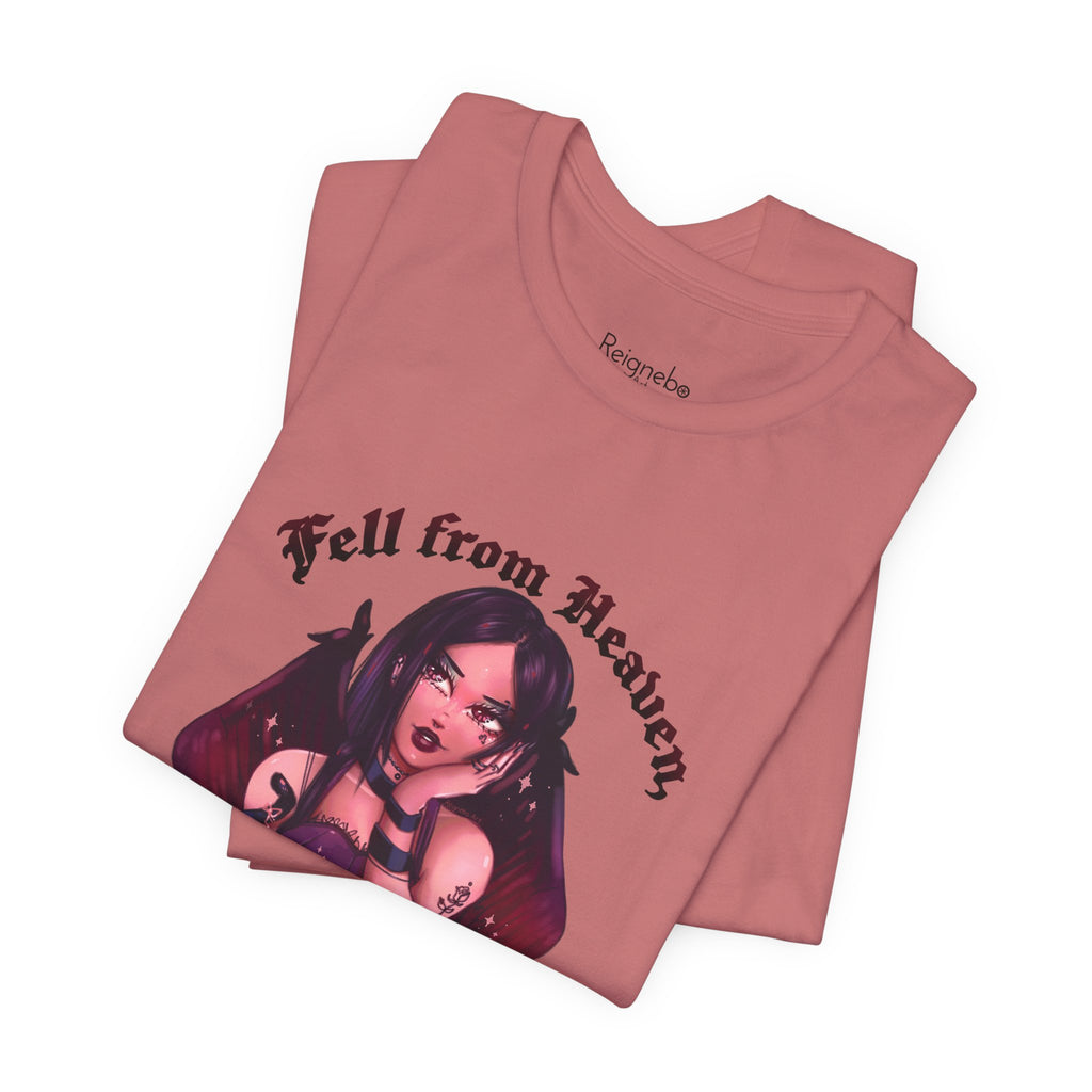 "Fell from Heaven, Still Ate" Fallen Angel P Tee .𖥔 ݁