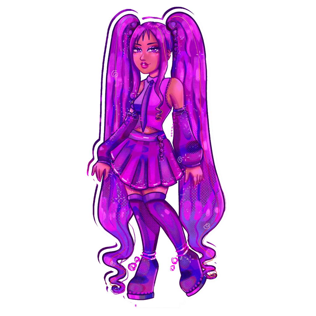 Fan Art: Grape Juice Miku Standee