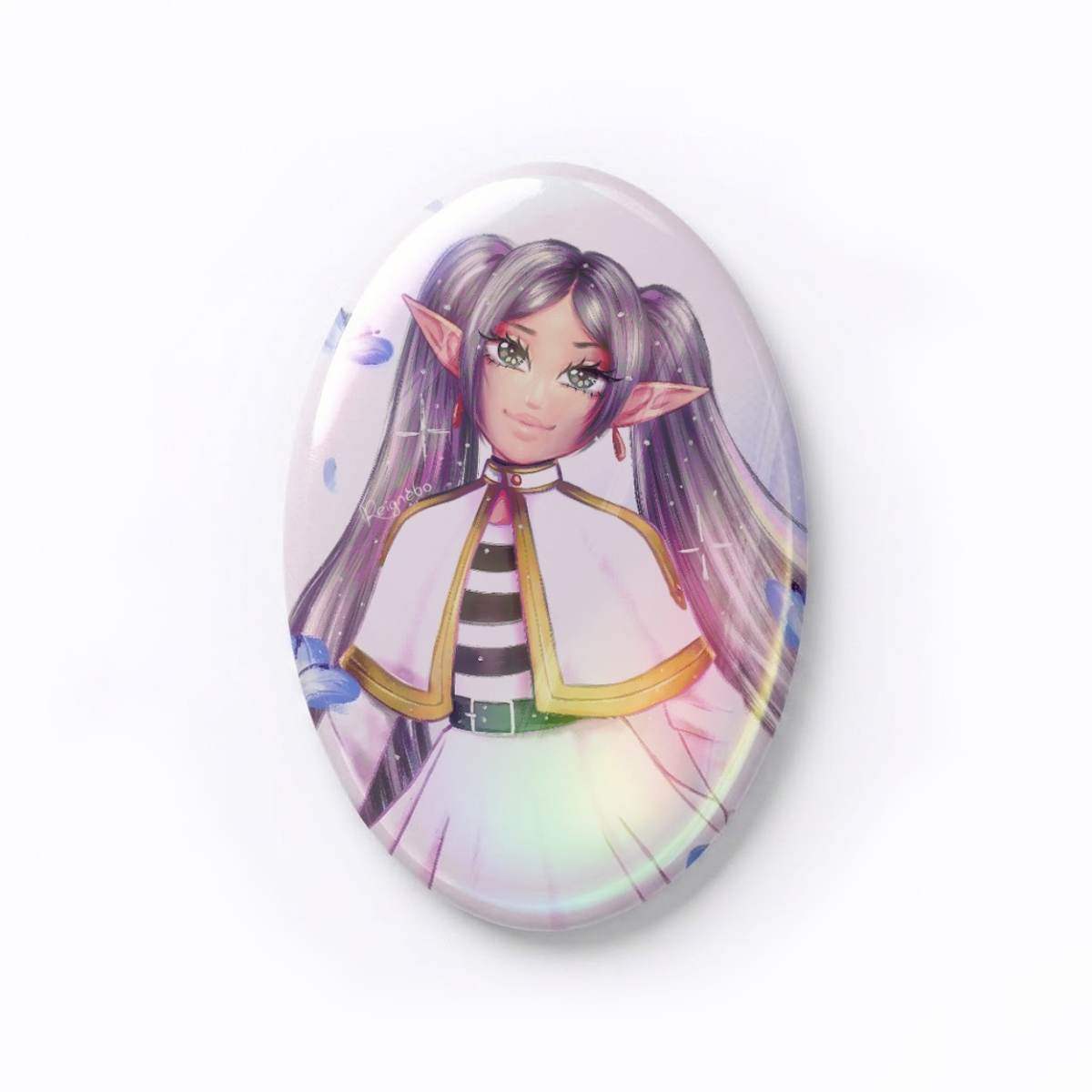 Fan Art: Frieren Holographic Oval Badge