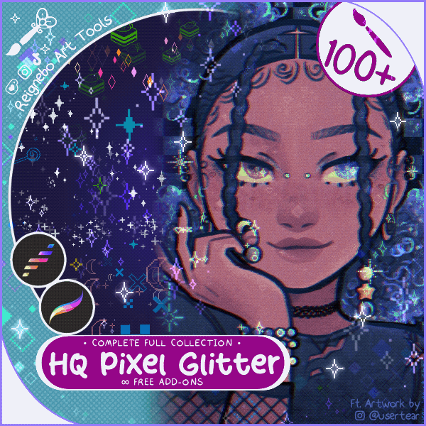 HQ Pixel Glitter Brushes ✦ Procreate