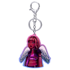 Divine Magenta Angel Glitter Charm ✧