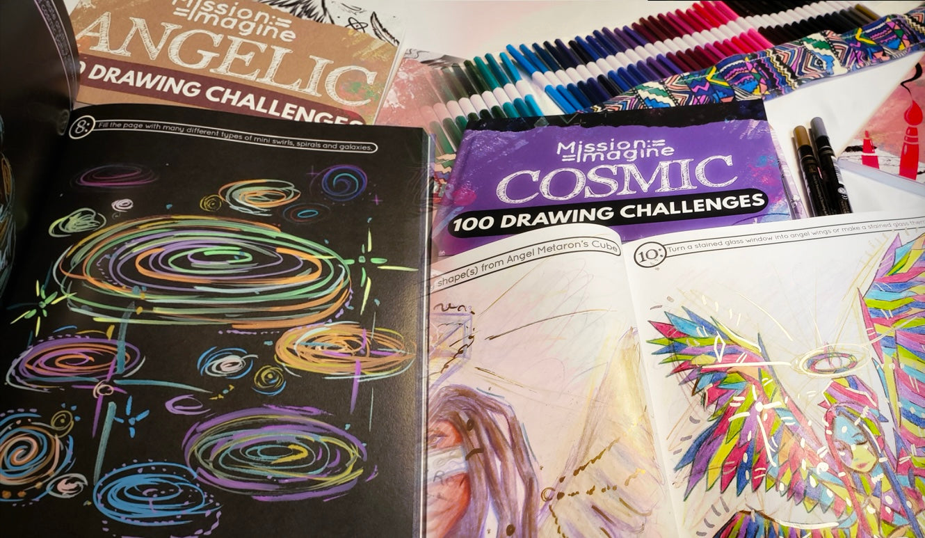 Mission Imagine: Cosmic Themed Interactive Sketchbook with 100 Art Prompts