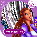 Premium Hair Brushes, Braids, Curls, Locs & Coils and More • Photoshop, +