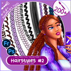Premium Hair Brushes, Braids, Curls, Locs & Coils and More • Photoshop, +
