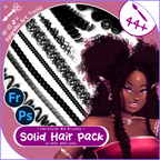 Solid Hair Brushes, Braids, Curls, Locs & Coils • Photoshop, +