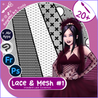 Lace & Mesh Brushes #1 • Photoshop, +