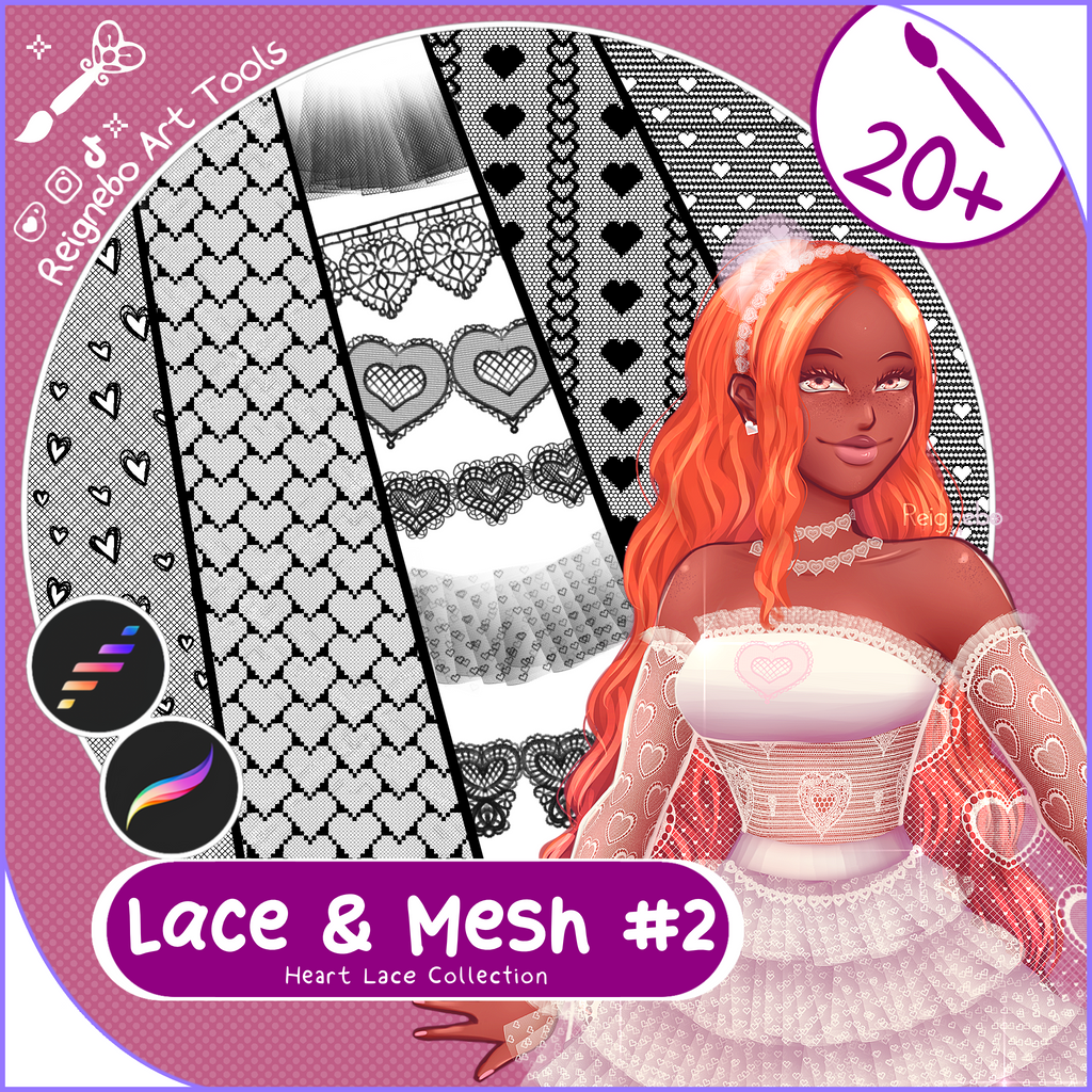 Lace & Mesh Brushes #2 ❤︎⁠ Procreate