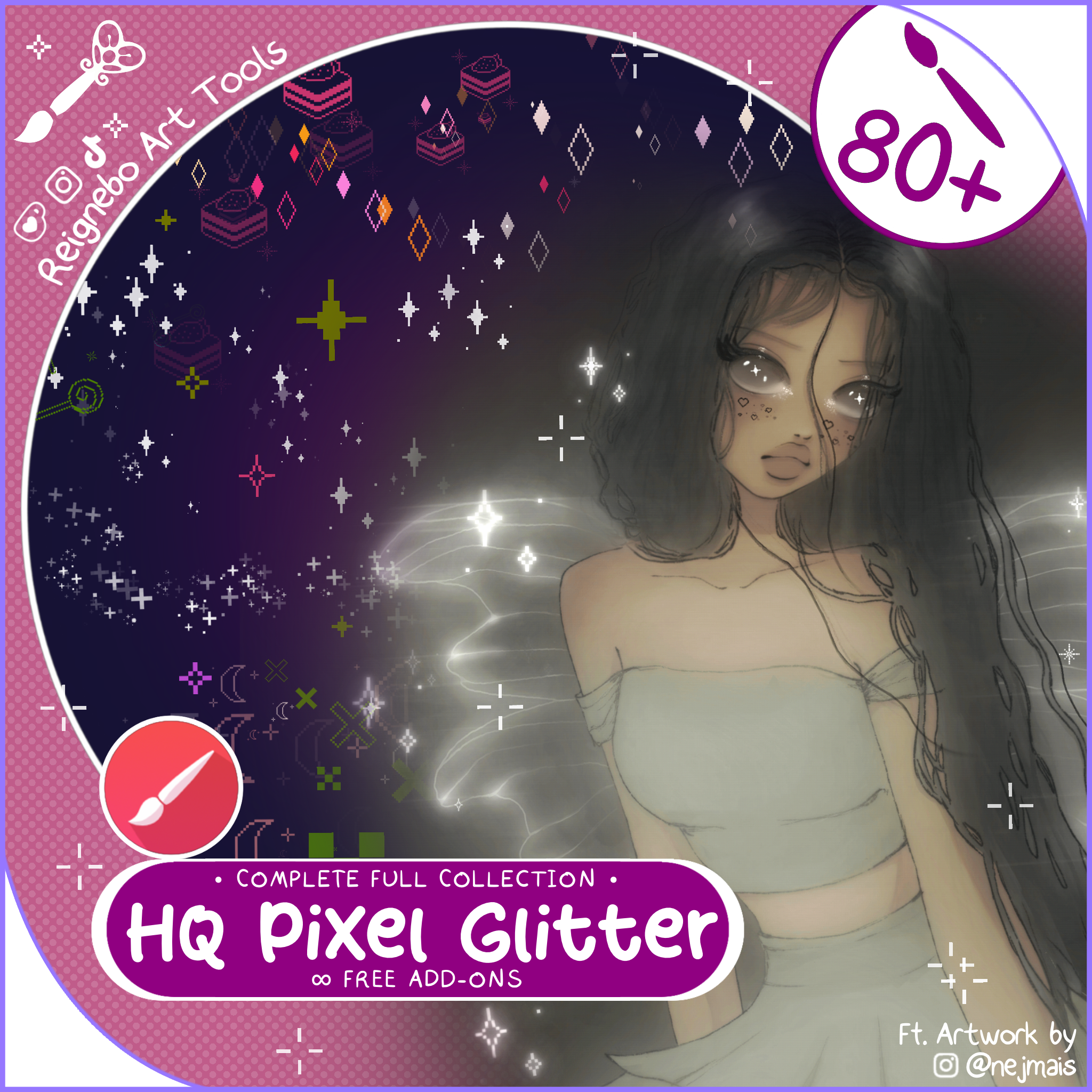 HQ Pixel Glitter Brushes ✦ Infinite Painter