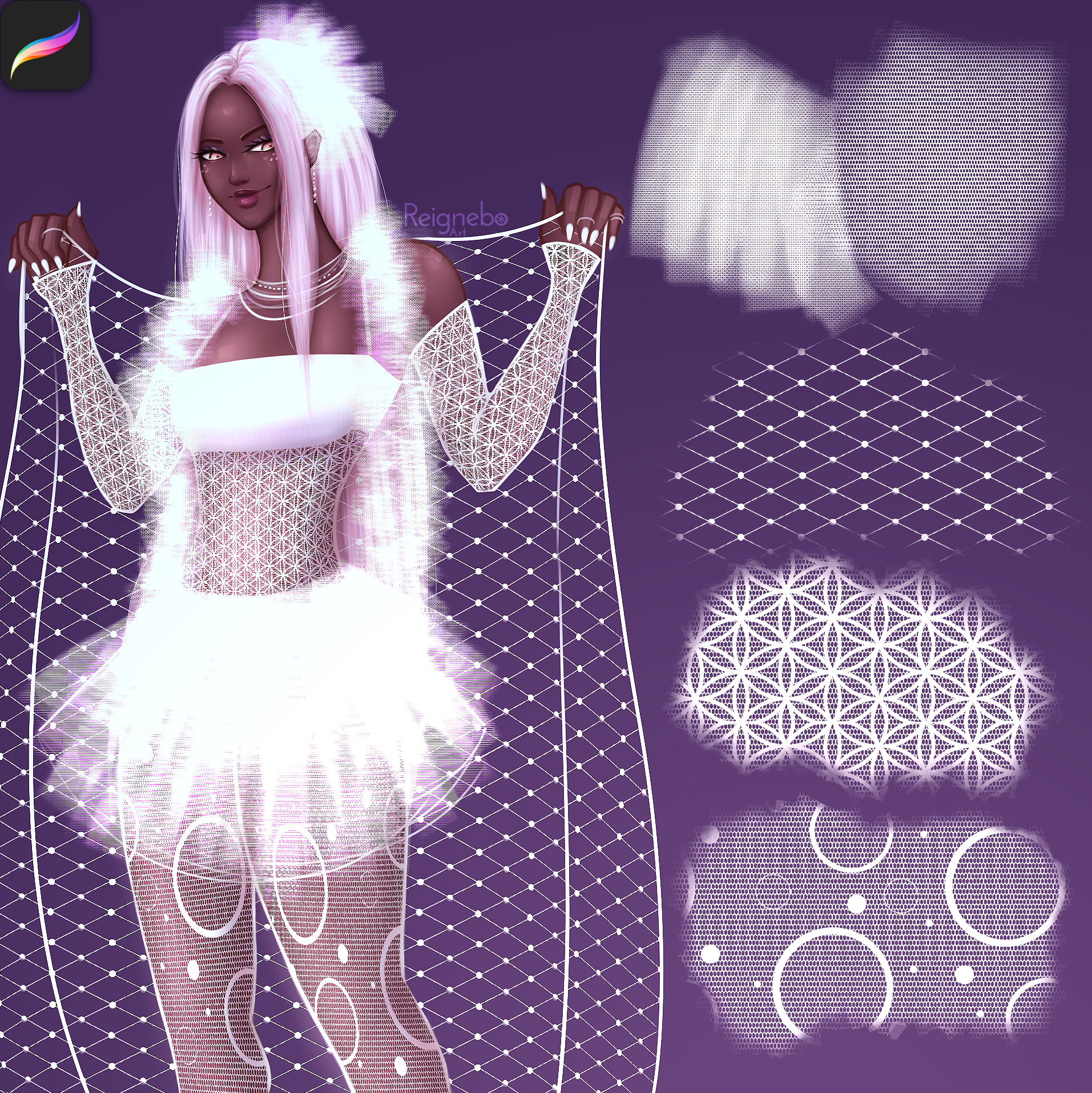 Lace & Mesh Brushes #1 • Procreate