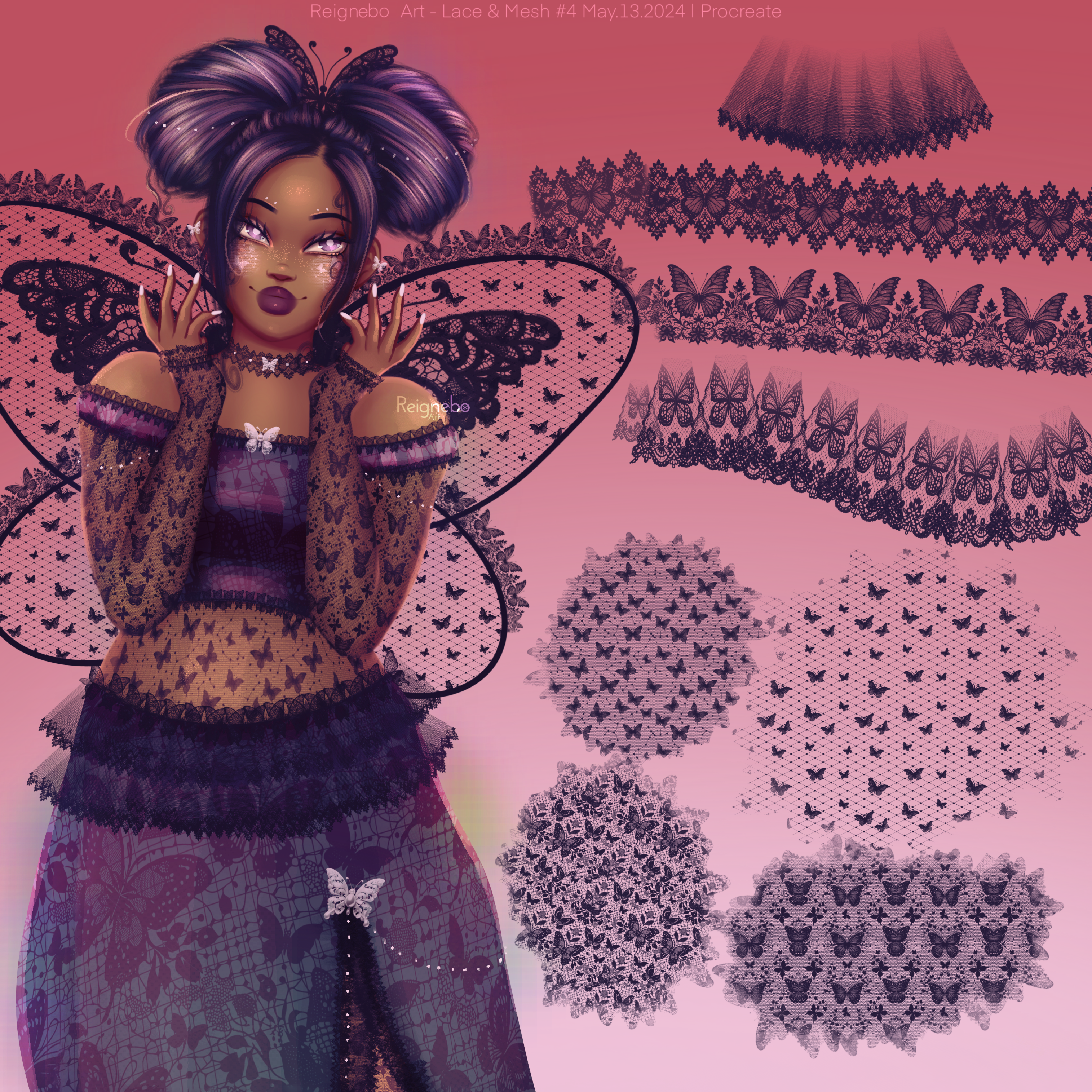 Lace & Mesh Brushes #4 ཐི༏ཋྀ ⁠Procreate