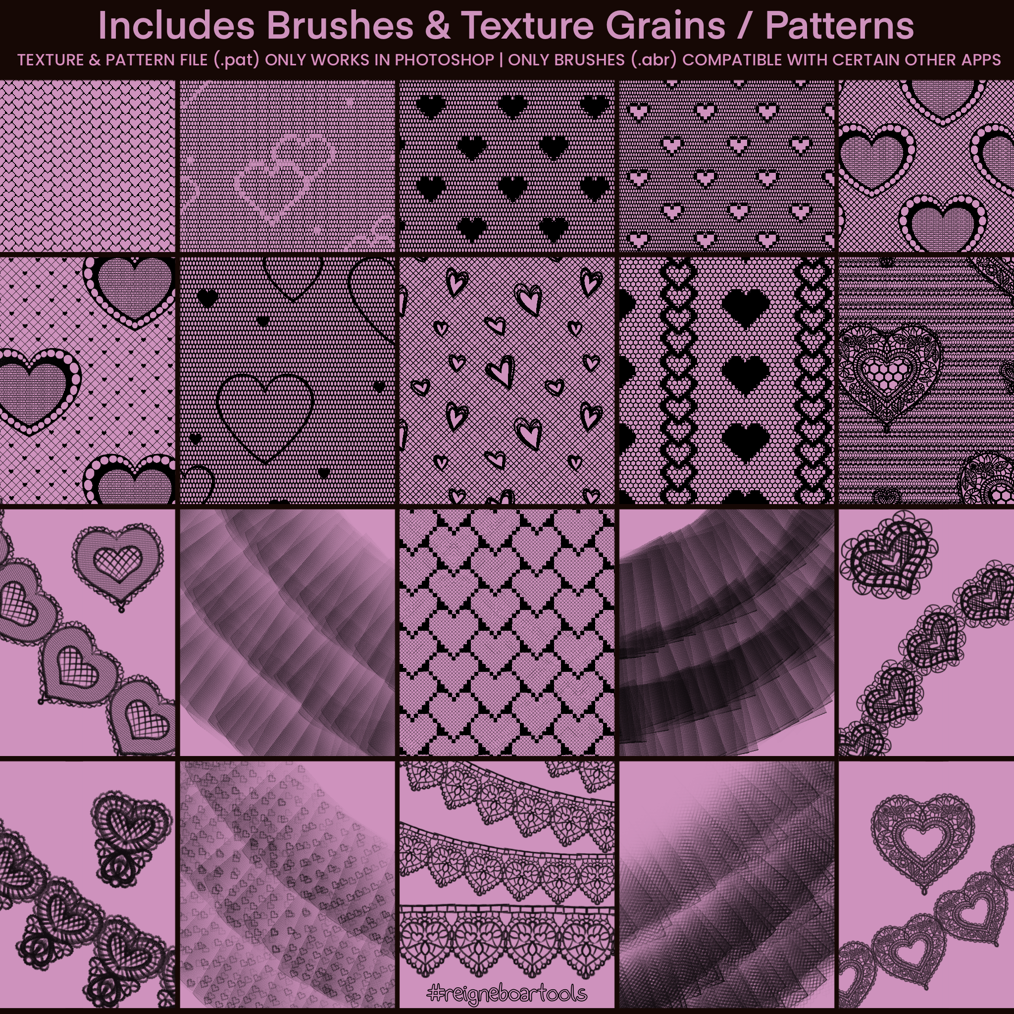 Lace & Mesh Brushes #2 ❤︎⁠ Photoshop, +