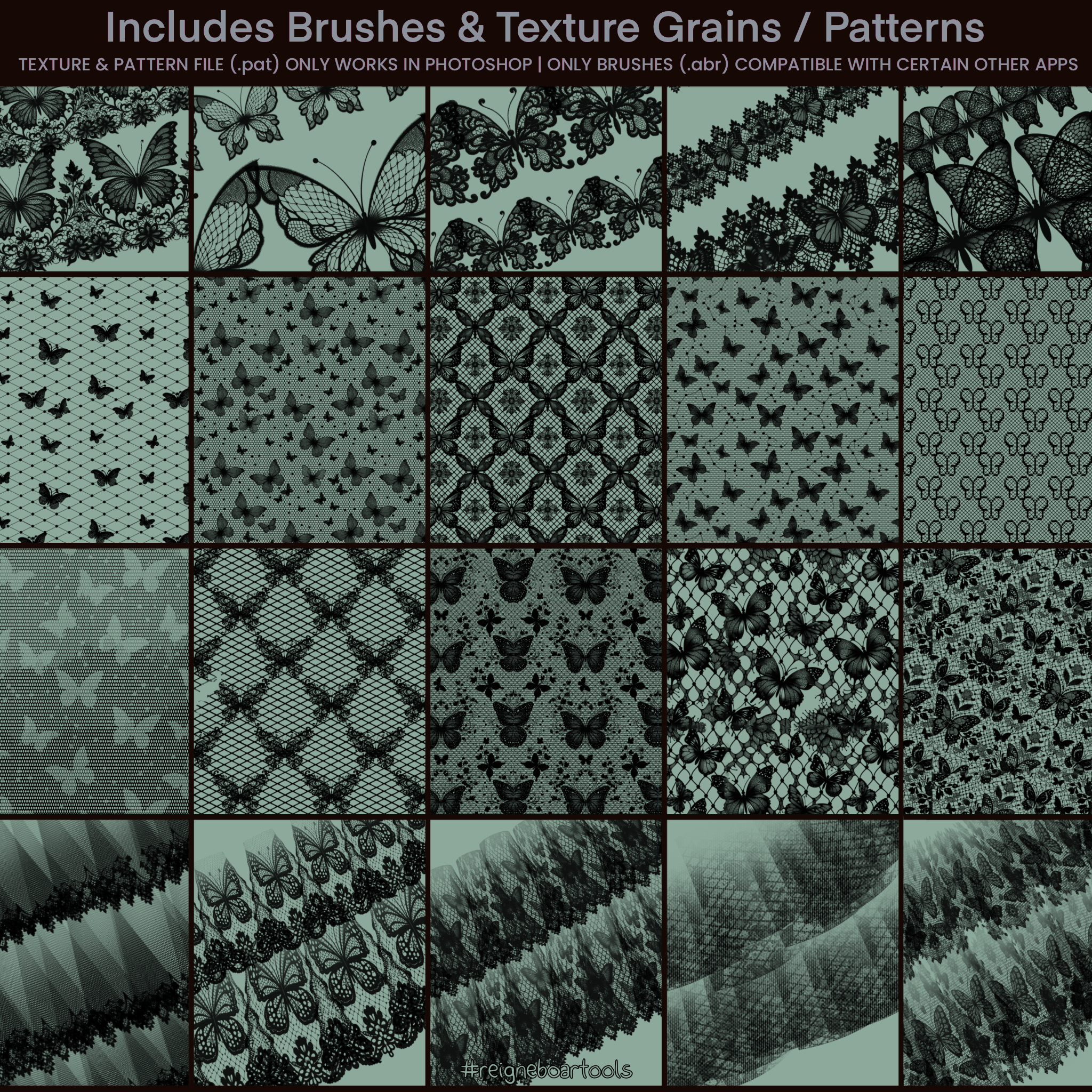 Lace & Mesh Brushes #4 ཐི༏ཋྀ ⁠Photoshop, +