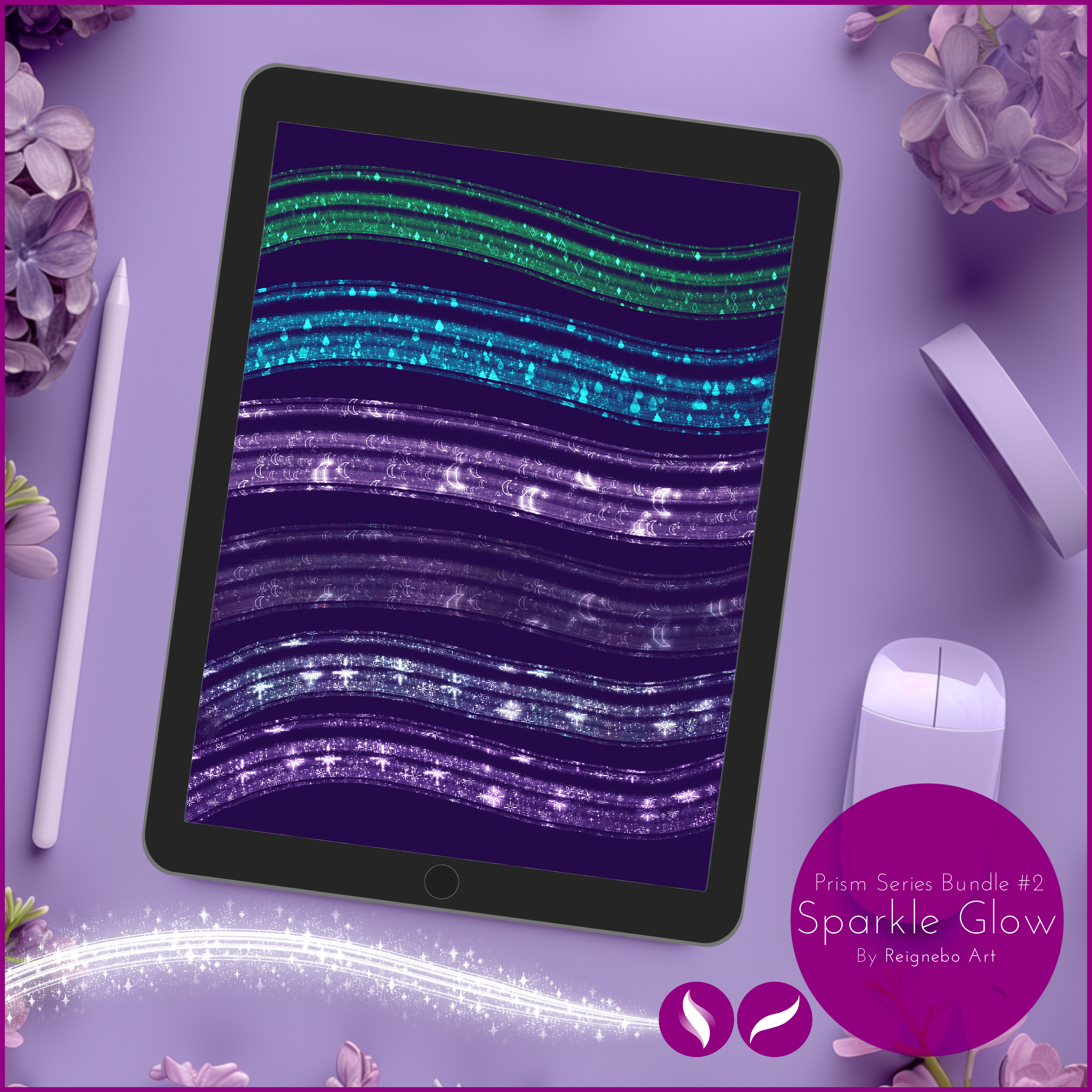 Glitter Pen & Unique Original Shimmer & Sparkle Brushes! • Procreate