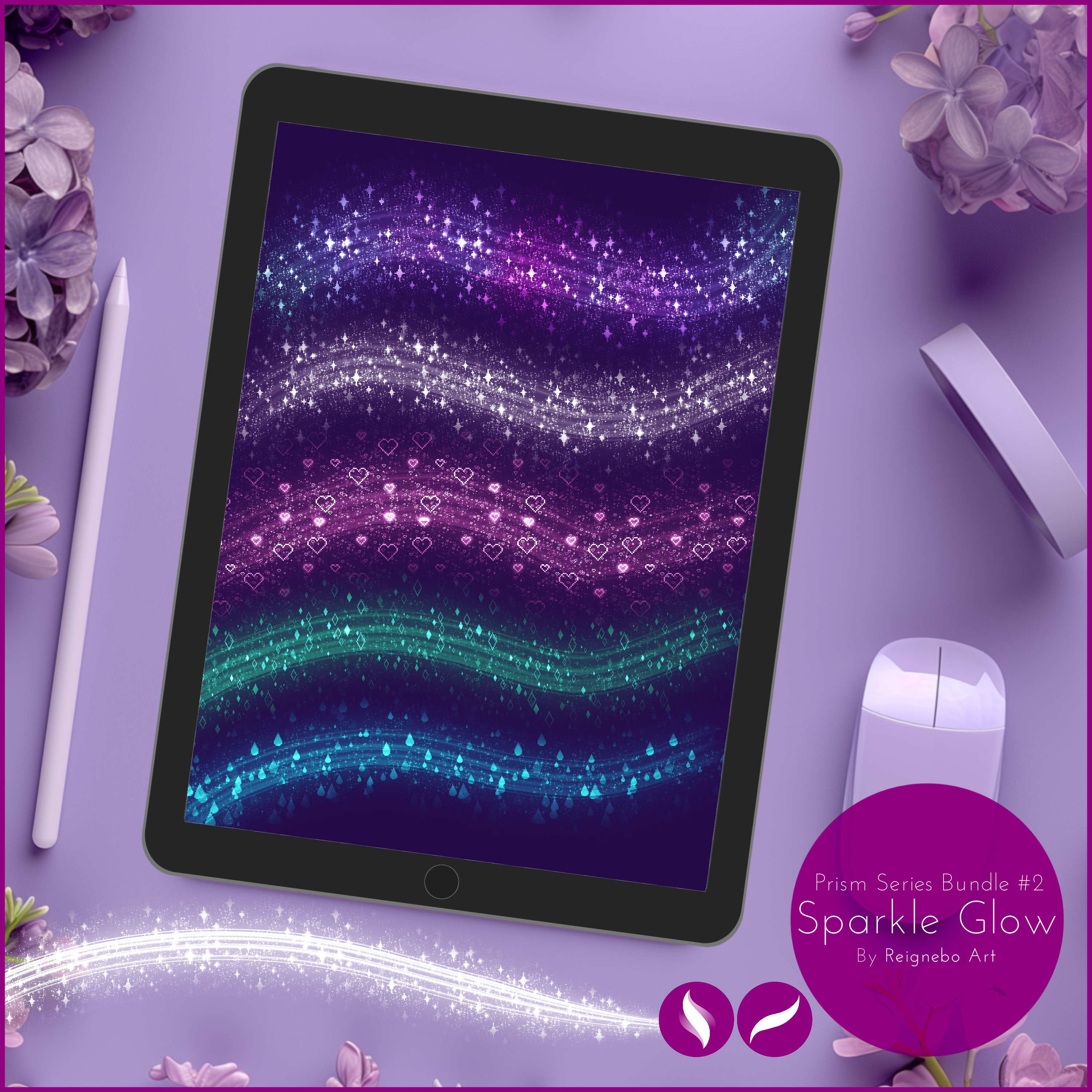 Glitter Pen & Unique Original Shimmer & Sparkle Brushes! • Procreate