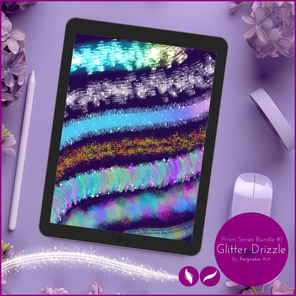 Glitter Chalk & Unique Original Shimmer Watercolor Brushes! • Procreate