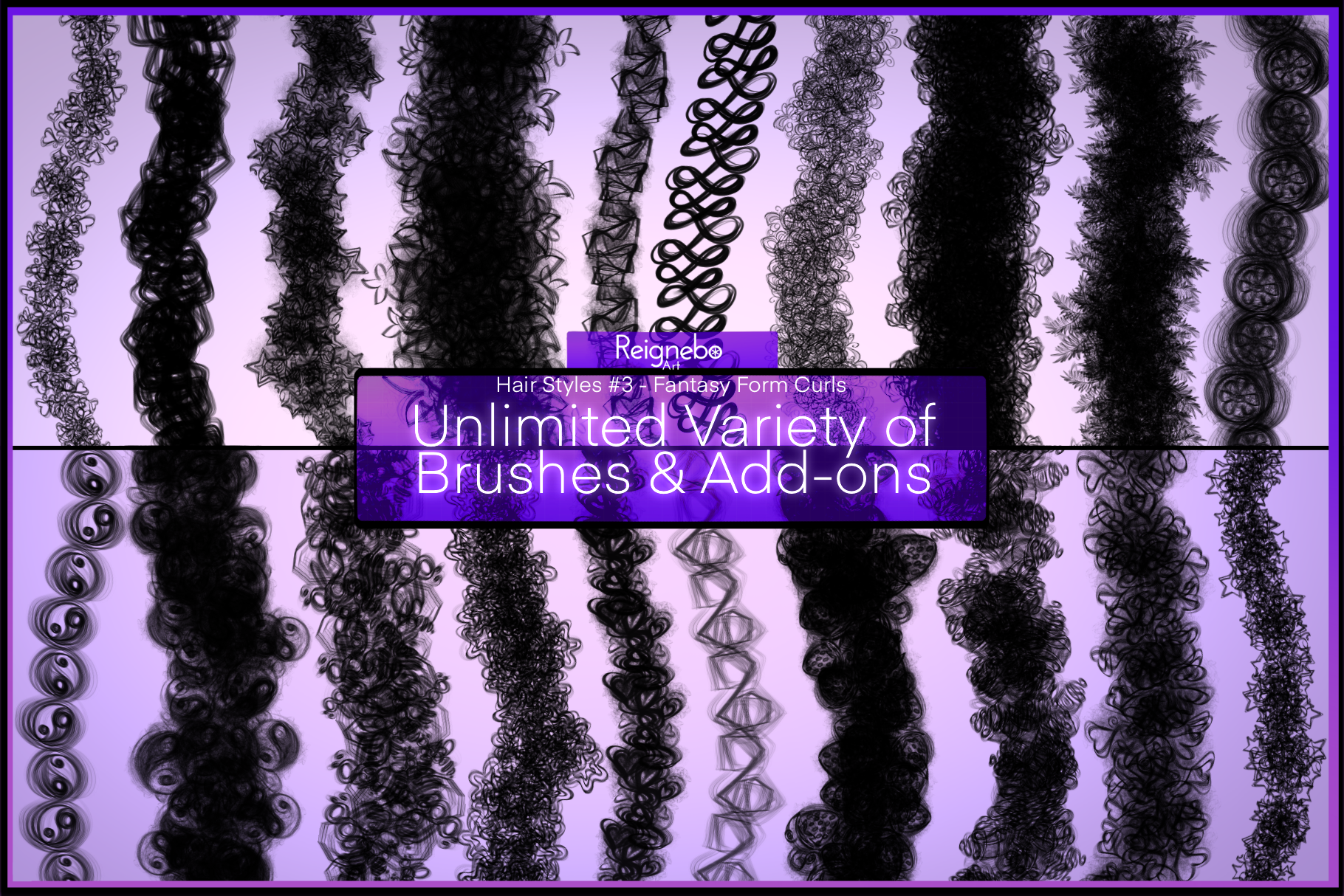 Fantasy Solid Hair Brushes, Braids, Curls, Locs & Coils • Photoshop, +