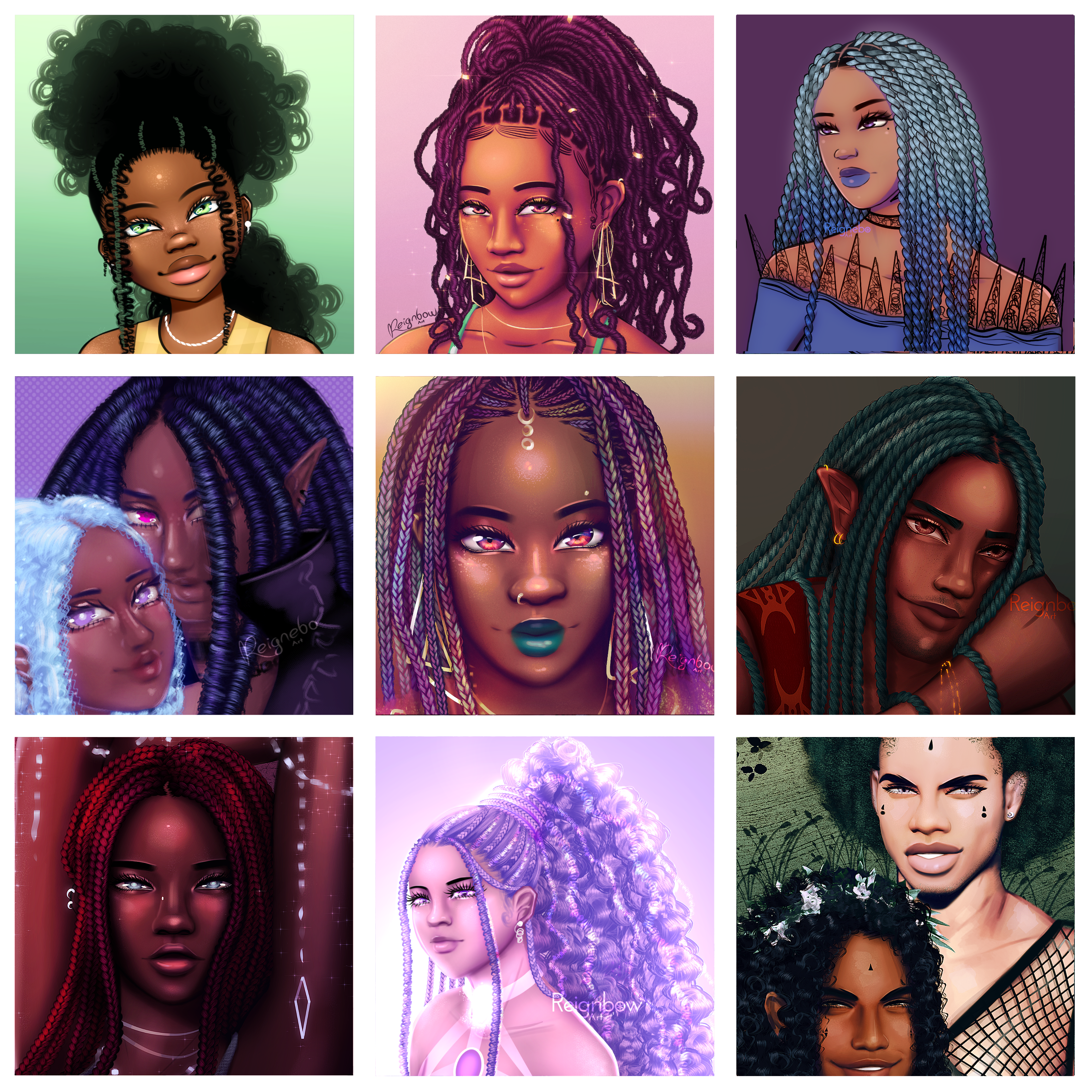 Premium Hair Brushes, Braids, Curls, Locs & Coils and More • Clip Studio Paint