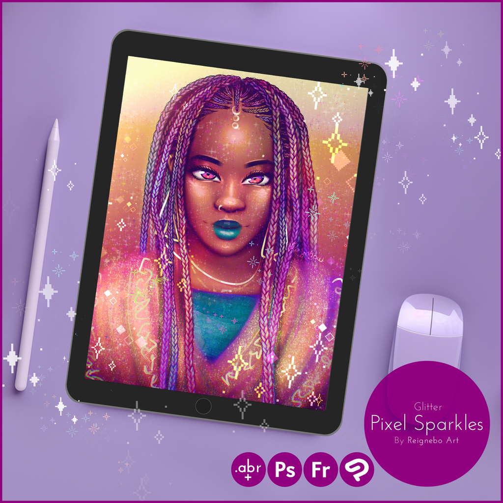 HQ Pixel Glitter Brushes ✦ Photoshop, +