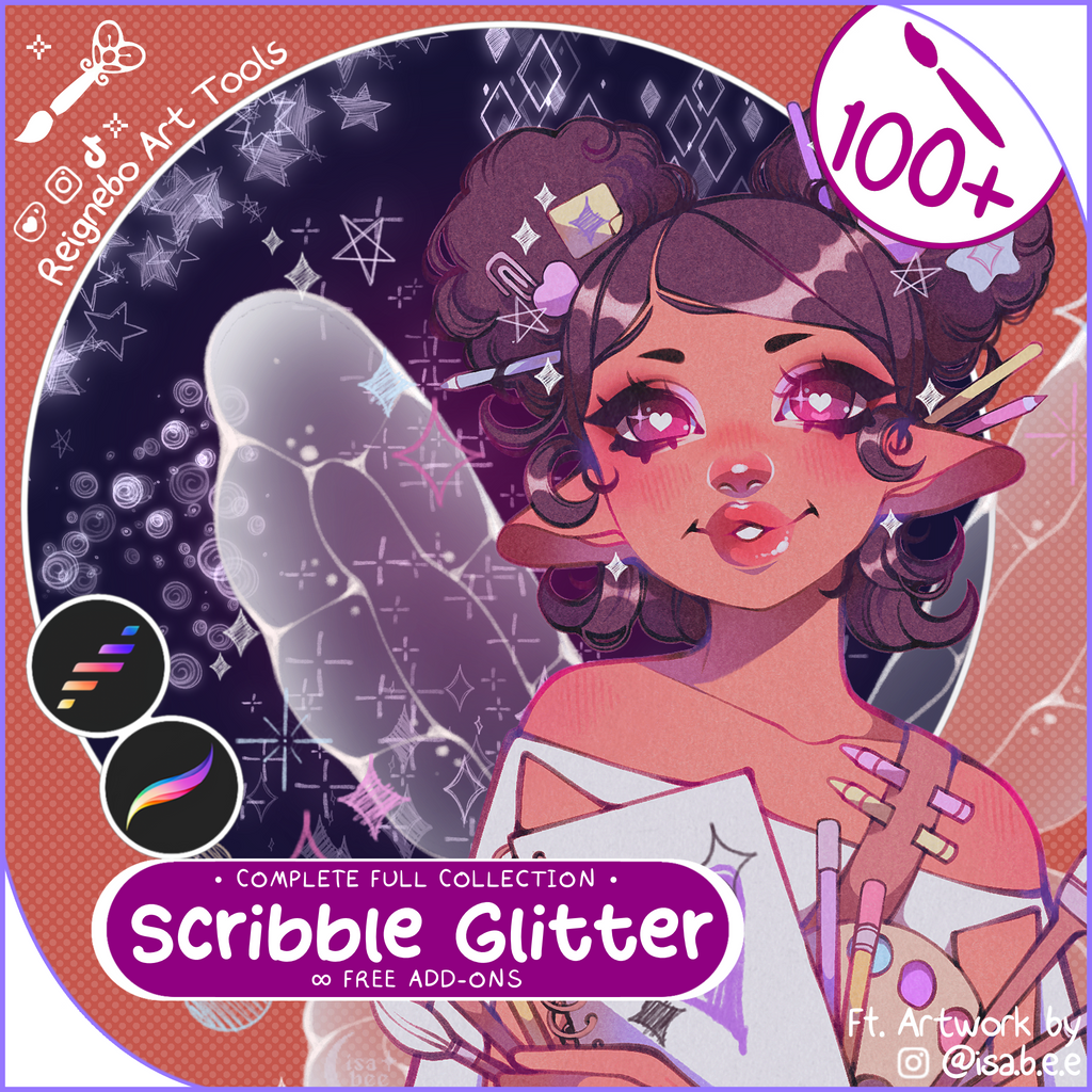HQ Scribble Glitter Brushes ✦ Procreate