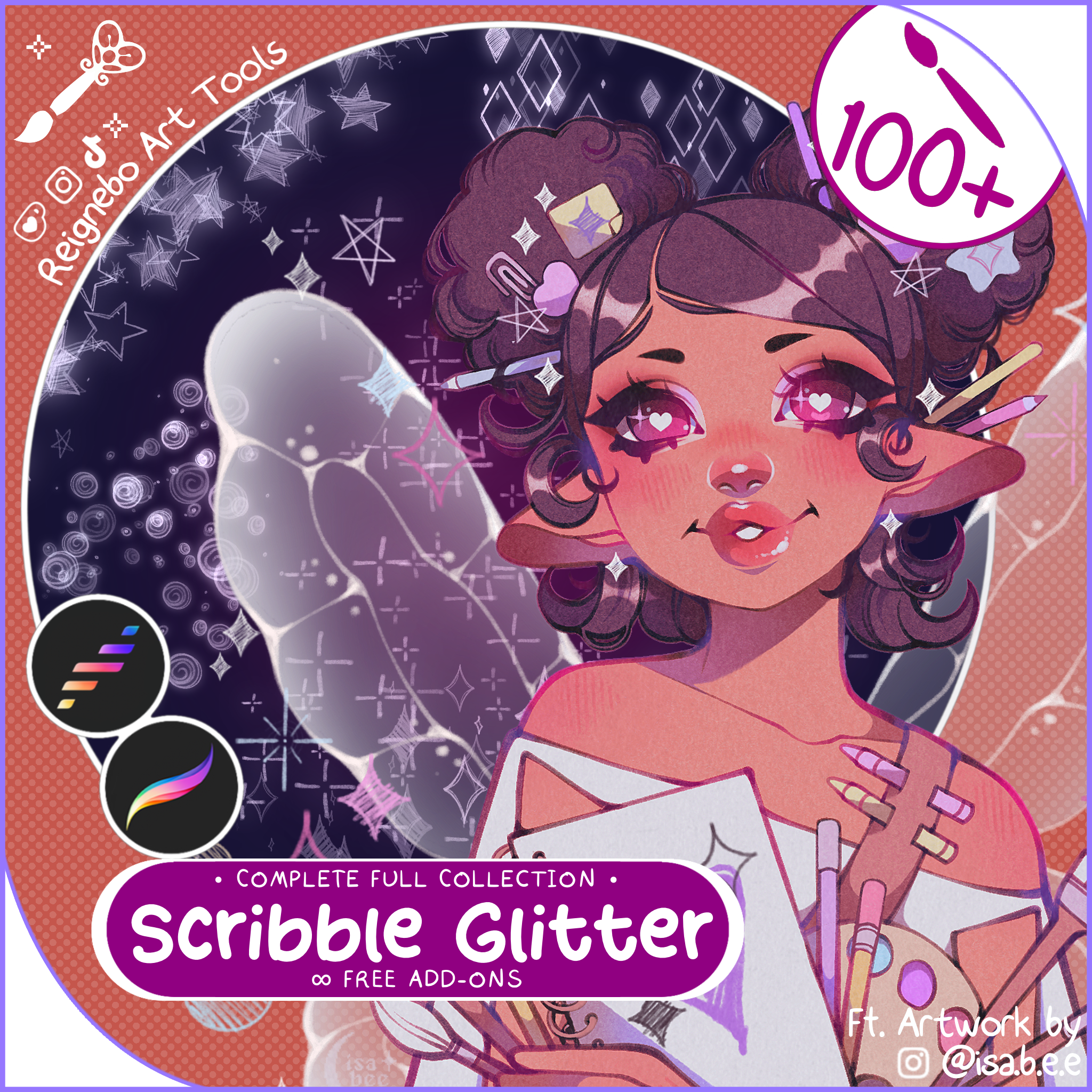 HQ Scribble Glitter Brushes ✦ Procreate