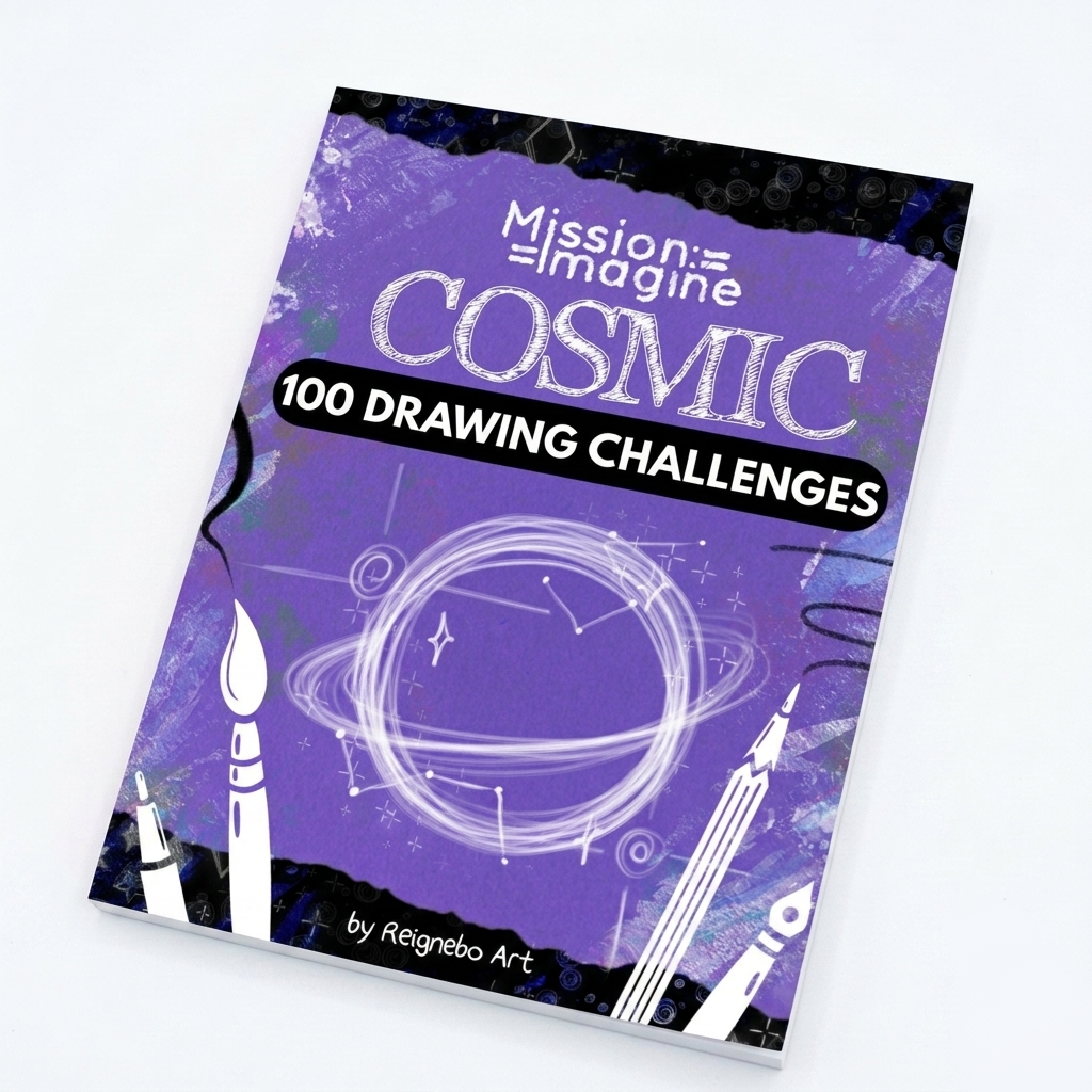 Mission Imagine: Cosmic Themed Interactive Sketchbook with 100 Art Prompts