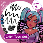 Crisp Toon Set Brushes • Procreate, Clip Studio Paint, Photoshop +