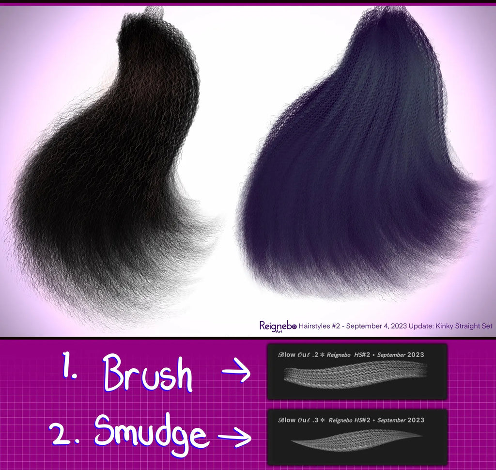 Solid Hair Brushes, Braids, Curls, Locs & Coils • Procreate