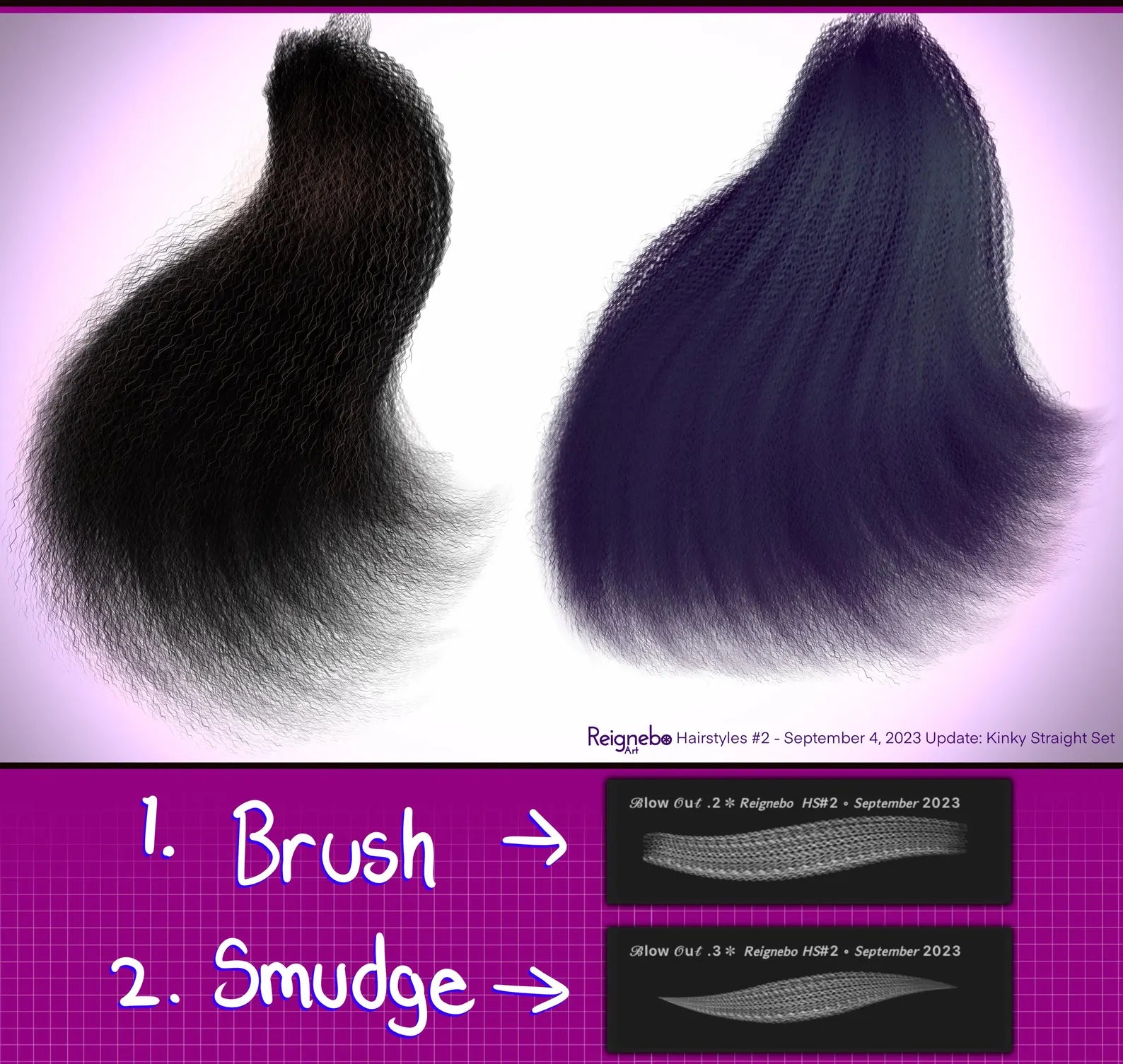 Solid Hair Brushes, Braids, Curls, Locs & Coils • Procreate