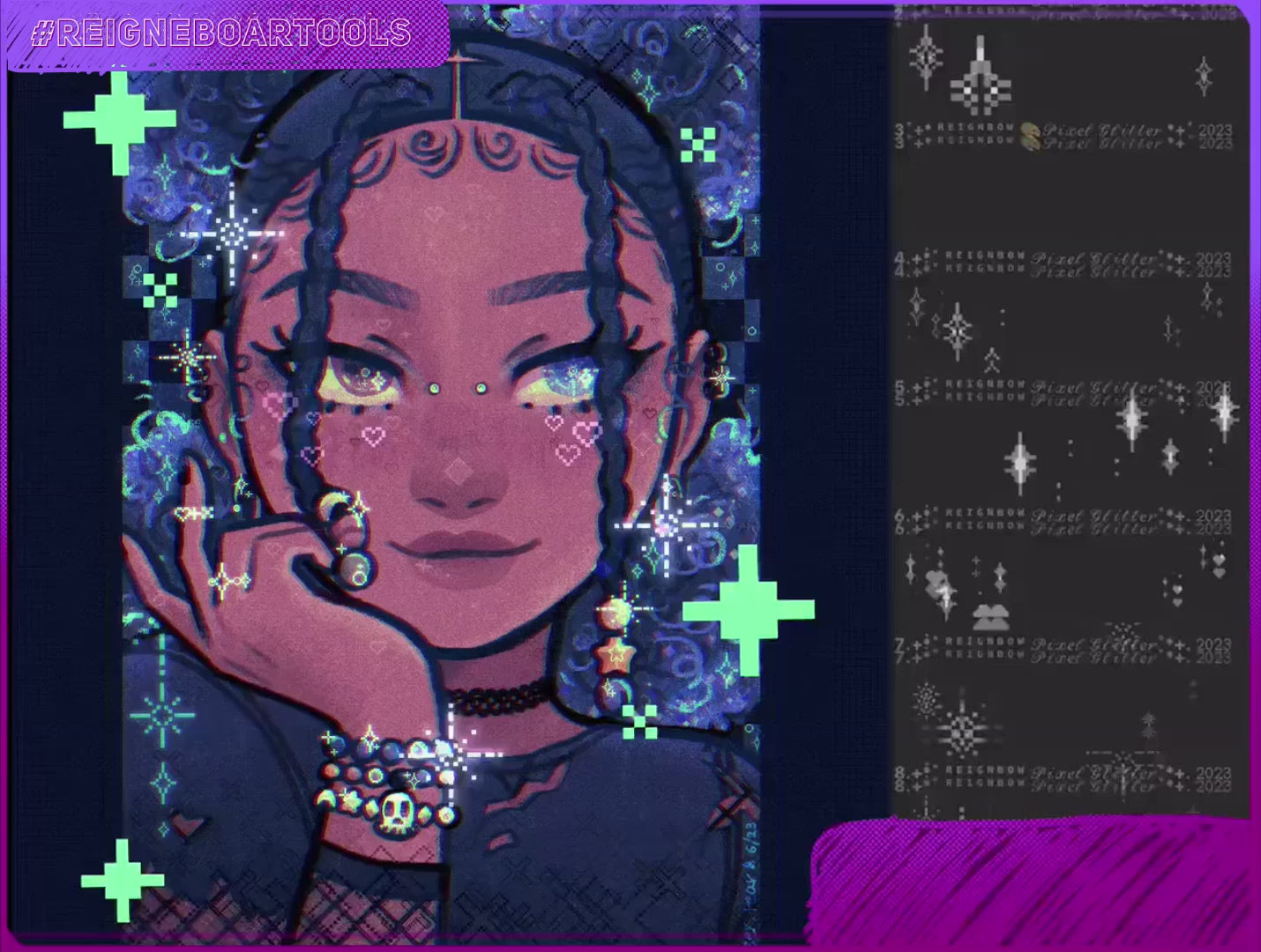 HQ Pixel Glitter Brushes ✦ Photoshop, +